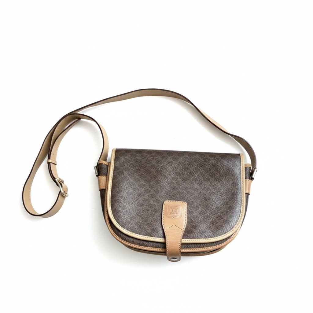 Celine Brown Leather Crossbody Bag